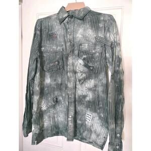 F.U.S.A.I. Focus USA‎ Acid Wash Utility Shirt - Men’s Large - Y2K Grunge Strwear
